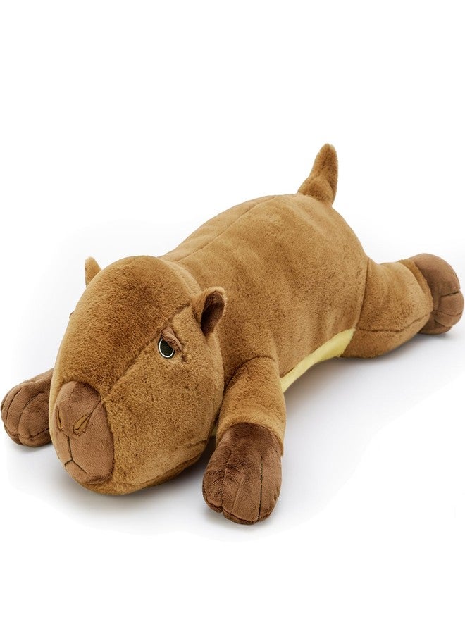 MaoGoLan 39.4" Capybara Plush Pillow, Cute Capybara Stuffed Animal, Soft Sleeping Capybara Throw Pillow Birthday Christmas Festival Gifts for Kids Adults (Dark Brown) - Image 1